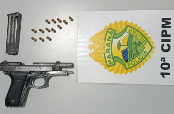 Nova Laranjeiras - Jovem é preso com pistola municiada no interior do município 